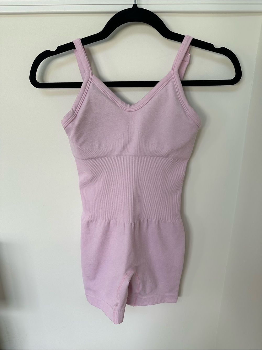 Women’s Pink Ribbed Camisole Romper